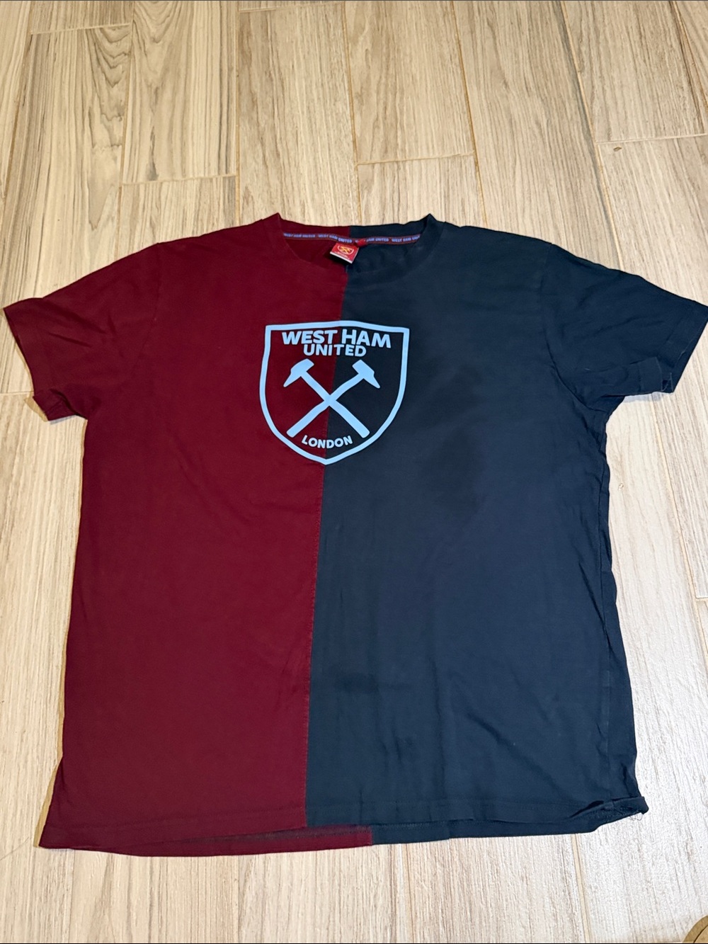 Men's Half-and-Half T-Shirt - Claret & Black